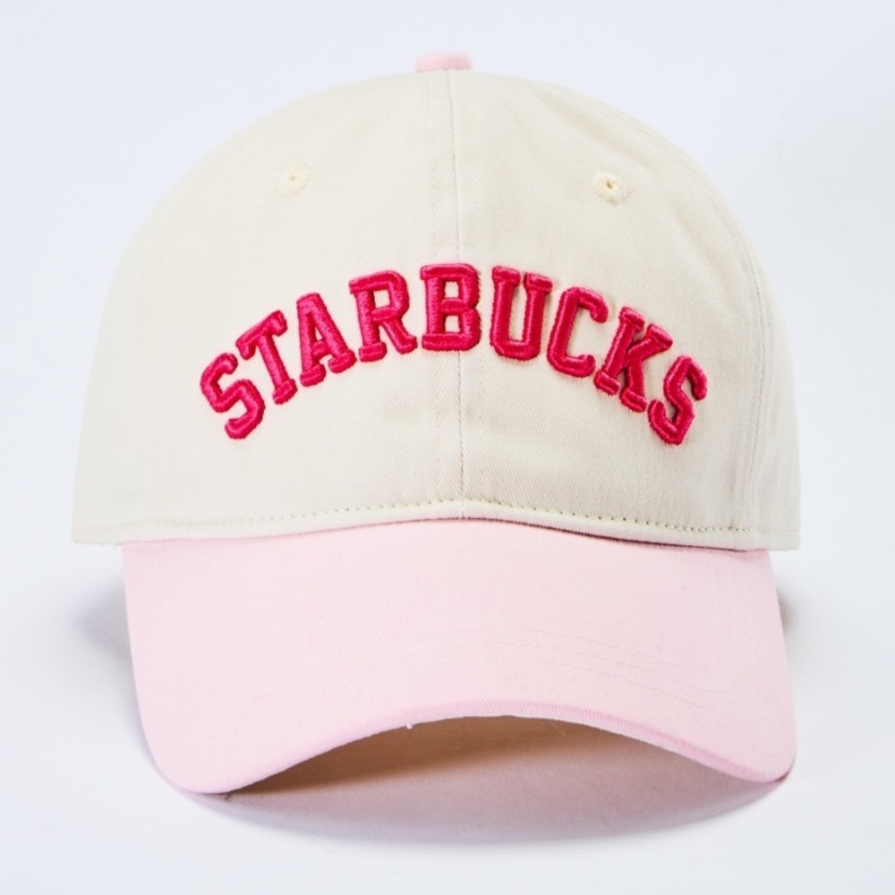 Starbucks 2026 Limited Edition Pink Drink Baseball Hat Two-Tone Cap Cream & Pink